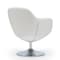 Manhattan Comfort Caisson Faux Leather Swivel Accent Chair in White and Polished Chrome AC028-WH - alternate 3